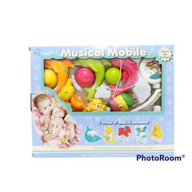 Imagem de Móbile Musical Giratório Brinquedo Para Berço Bebê Peixe - Dm Toys