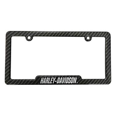 Imagem de Harley-Davidson Moldura de placa de licença de metal H-D com aparência de fibra de carbono CG42575