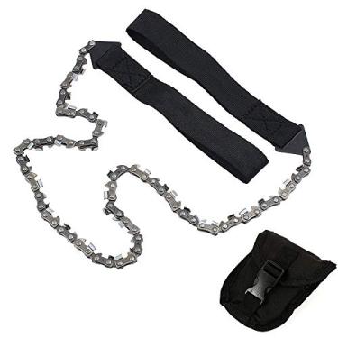 Imagem de Motosserra de bolso dianteiro Hanziup One Link One Blade 3X mais rápido, Serra de corrente de sobrevivência dupla face para árvores, cortes, caminhadas, acampamento, 61 cm