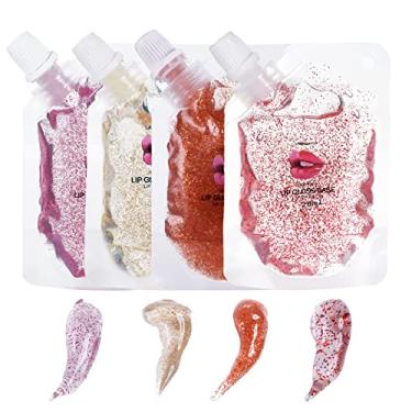 Imagem de Sumeitang Kit de base de brilho labial com brilho de 4 cores, hidratante labial material de óleo base Lip Makeup Primers para fazer à mão faça você mesmo conjunto de bálsamos labiais