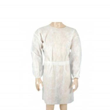 Imagem de Avental Manga L Punho Elastico Pp40 Tiras Branco M