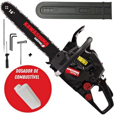 Imagem de Motosserra À Gasolina Kawashima KCS 400-E 2 Tempos 37,2cc Com Carcaça de Alumínio e Sistema Antivibratório Para Trabalho Pesado