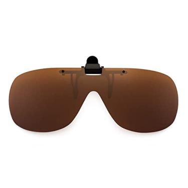 Imagem de Óculos de sol polarizados com clipe de moda redondo feminino masculino, óculos de sol uv400, c1 marrom, china