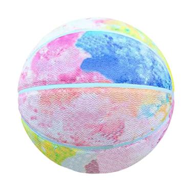 Imagem de No. 7 Basquete, resistente ao desgaste de couro macio PU, boa aderência, presente de aniversário infantil. Adequado para o uso interno e externo. (8 cores),Rainbow colors