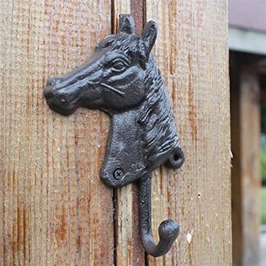 Imagem de GUIPAIHAI Gancho de parede de ferro fundido, detalhes de casa de fazenda, decoração de parede de jardim, preto antigo, suportes de pendurar (cor: preto antigo, tamanho: 12,5 x 4,6 x 19,5 cm A)