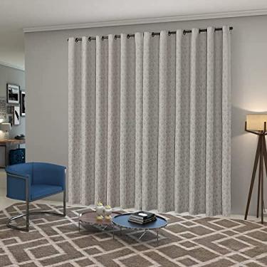 Imagem de Cortina Grosso Quarto e Sala 3,00m Larg. x 2,50m Alt. Linho/Jacquard Semi Blackout Com Ótimo Caimento Prisma - Folhas