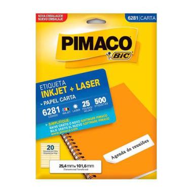 Imagem de Etiqueta - Laser & Inkjet - 25,4X101,6 - 500 Etiquetas - Pimaco 6281