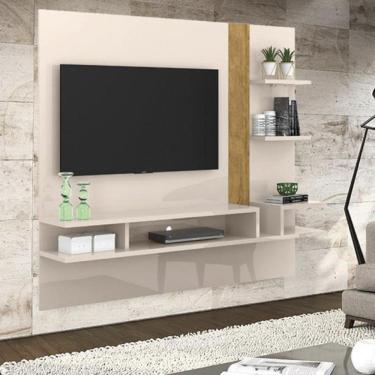 Imagem de Painel Para Tv Até 50" Viana Off White E Amêndoa 183cm