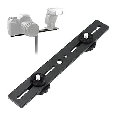 Imagem de Zeetain 8"/20 cm Suporte de câmera Speedlite duplo suporte de tripé barra de extensão de flash, suporte de tripé duplo de 8" para câmera, luz de vídeo LED, câmera DSLR, flash light