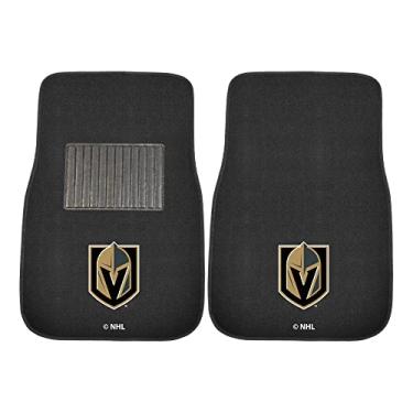 Imagem de FANMATS NHL - Conjunto de tapetes para carro bordado Vegas Golden Knights - 2 peças, preto, 65 x 43 cm.