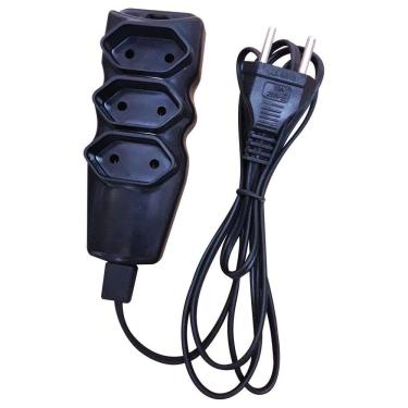 Imagem de EXTENSAO ELETRICA 250V 10A 3 TOMADAS 2P 5,0m BIVOLT PRETA MEGATRON