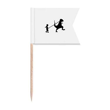 Imagem de Bandeiras de palito de dente com movimento de corda para crianças, marcação de rotulagem para bolo de festa, prato de queijo