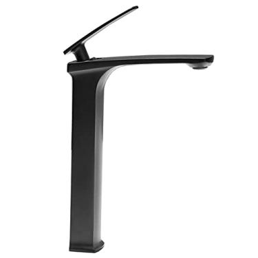 Imagem de LIDON Torneira de banheiro torneira de pia preta banheiro 1 furo torneira da pia do banheiro preto fosco único furo torneira do banheiro torneira do lavatório preta torneira da bacia preta para banheiro, preto A (cor: preto A)