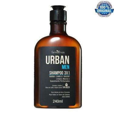Imagem de Shampoo Farmaervas Urban Men 3X1 Barba Cabelo Bigode 240ml