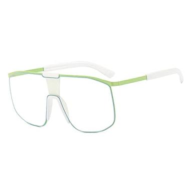 Imagem de Óculos de sol quadrado de peça única para mulheres Óculos de sol vintage masculinos Retro Clear, 5, tamanho único