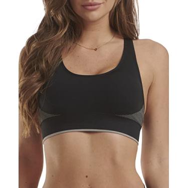 Imagem de Spalding Sutiã esportivo acolchoado para ioga, Preto Jet, GG