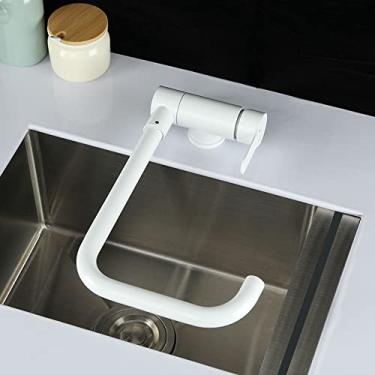 Imagem de Torneira de cozinha dobrável livre branca flexível torneiras de cozinha de água quente e fria torneira de janela baixa para pia escondida, b