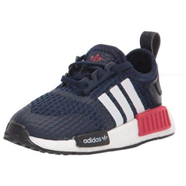 Imagem de adidas Originals Kids NMD_R1 Elastic Sneaker, Navy/White/Scarlet, 5 US Unisex Toddler