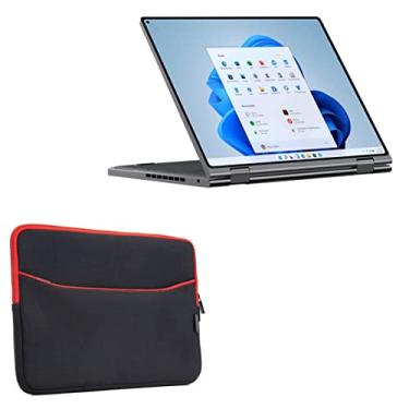 Imagem de BoxWave Capa compatível com Chuwi MiniBook X – SoftSuit com bolso, bolsa macia, capa de neoprene, bolso com zíper para Chuwi MiniBook X – preto com acabamento vermelho