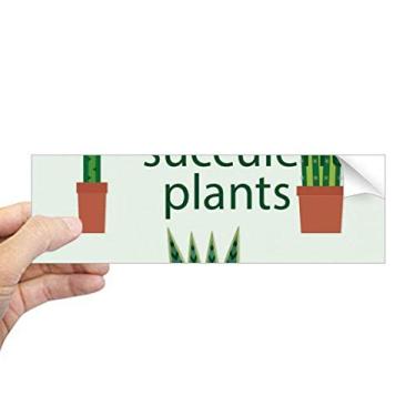 Imagem de DIYthinker Adesivo retangular com ilustração de cacto de plantas suculentas em vaso adesivo para janela
