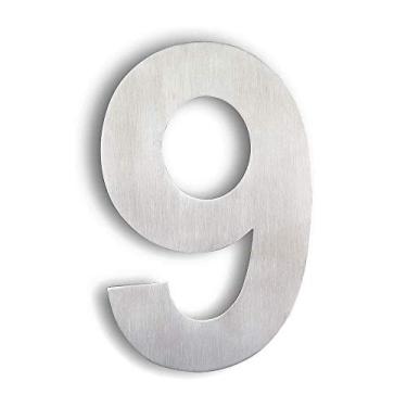 Imagem de Placa de porta flutuante 3D de 15,24 cm com número de placa de porta de 0 a 9, aço inoxidável níquel escovado digital, montagem com parafuso, para hotéis de endereço de e-mail em casa, ao ar livre, antiferrugem, durável