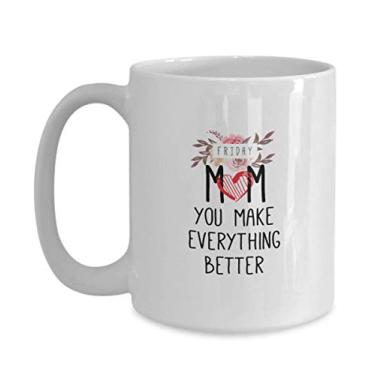 Imagem de Caneca para mãe – Presentes para mãe – Presentes para mãe – Caneca de sexta-feira mãe – Caneca de dia das mães – Caneca de café divertida – Ideia de presente de dia das mães – Ideia de de Natal