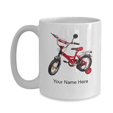 Imagem de Caneca de bicicleta vermelha personalizada - ideia de presente de bicicleta - copo de bicicleta personalizado - caneca de café de bicicleta personalizada - caneca de café de 425 g