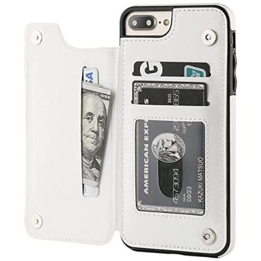 Imagem de Capa protetora para cartão de couro para iPhone 11 12 13 14 Pro Max Mini carteira XR X XS Max 8 7 6S 6 Plus 5S SE 2022 2020, branco, para iPhone 6 (6s)
