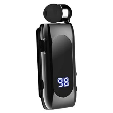 Imagem de de ouvido sem fio Bluetooth 5.2 Fone de ouvido Exibição de bateria chamadas com clipe de lapela Tampões de ouvido para smartphones em, PRETO