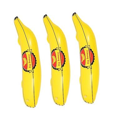 Imagem de 3 Pecas Banana Inflável Balões De Frutas Balões De Mylar De Frutas Balão De Fruta Decoração De Piscina Ao Ar Livre Brinquedos De Piscina Banana Flutua Bóia Adulto Bebê Pvc