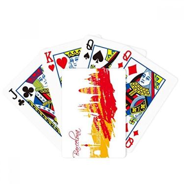 Imagem de DIYthinker City Silhouette Barcelona Barcelona Vermelho Amarelo Baralho de Pôquer Jogo de Mesa Presente