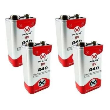 Imagem de Baterias 9v 240mah Recarregáveis Mox - 4 Unidades