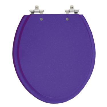 Imagem de Assento Sanitário Convencional Oval Azul Valência Tampa para Vaso em Madeira Laqueada