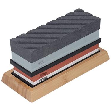 Imagem de Kit de Pedra de Afiar Faca, Kit de Pedra de Afiar Faca Conjunto de Apontador de Pedra de Amolar para Cutelo de Carne 400/1000,3000/8000 Grão, Pedra de Afiar