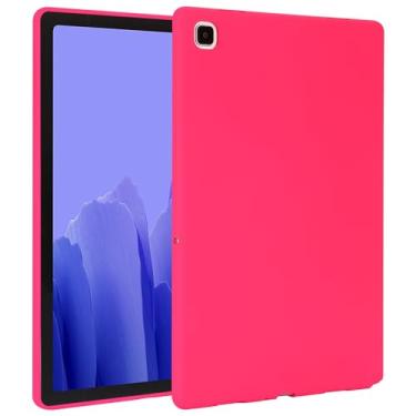 Imagem de Capa para tablet compatível com Samsung Galaxy Tab A8 10,5" X200/X205 (2021) Capa protetora fina de TPU macio à prova de choque, capa inteligente leve de ajuste fino (cor: rosa vermelha)