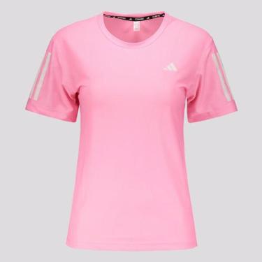 Imagem de Camiseta Adidas Own The Run Base I Feminina Rosa