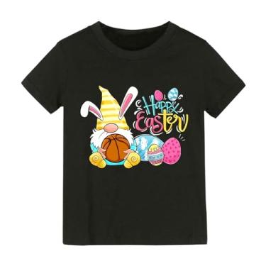 Imagem de Camiseta infantil infantil de coelho para bebês e meninas, camiseta de coelhinho, roupas de Páscoa, colete de irmão pequeno recém-nascido, Preto, 4-6 Anos