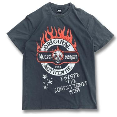 Imagem de Camisa masculina Hell & Star, camisetas estampadas vintage grandes masculinas, roupas urbanas Y2K, camisas grunge, Original, G
