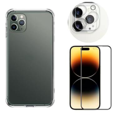 Imagem de Kit Capa Capinha Anti Impacto Aveludada + Película 3D + Película Câmera Para iPhone 14 14 Pro 14 Pro Max (iPhone 14 Pro)