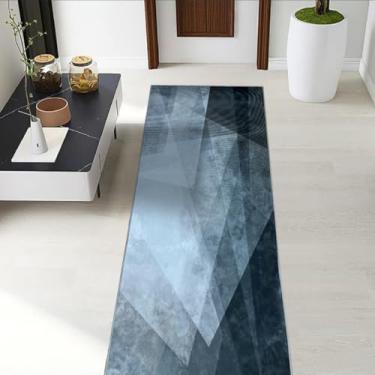 Imagem de Tapete Passadeira Sala Quarto 0,60m x 1,80m Antiderrapante Berlim Estampado Abstrato Moderno (Verde)