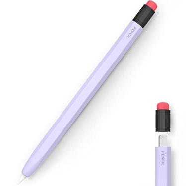 Imagem de LJFLYXRI Capa de silicone para Apple Pencil 1ª geração, dois tons, perfeitamente ajustada, proteção superior, aderência ultraconfortável, projetada para Apple Pencil, fácil de limpar, design retrô