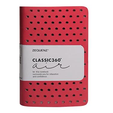 Imagem de Caderno Zequenz Classic 360 Air Soft Capa, Diário de Ligação Macio, Tamanho de Bolso Pequeno, 3,5" x 5,5", 128 folhas/256 páginas, Padrão de Grade de Pontos, Papel Premium Branco, Vermelho