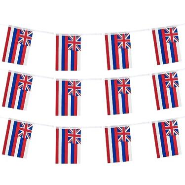 Imagem de GentleGirl Bandeira de bandeira do Havaí dos EUA EUA pequena bandeira para pendurar bandeira havaiana HI State Flag, decoração de quintal ao ar livre para festa dos Estados Unidos (bandeira de 30