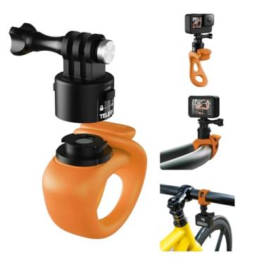 Imagem de TELESIN Suporte flexível para câmera S2 360 de liberação rápida, suporte de haste de tubo de guidão de motocicleta para GoPro Hero 13 12 11 10 9 Insta360 X3 X4 DJI Action 5 Pro 4 Pocket 3