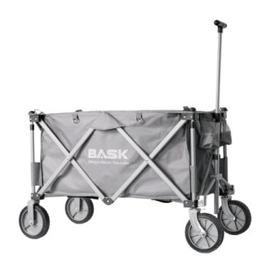 Imagem de BASK Carrinho de Carga 4 em 1 com Dobramento Quádruplo – Suporta 100 kg e 150 L – Estrutura Resistente em Aço Carbono, Freio Integrado, Roda 360° – Ideal para Camping, Praia, Jardim e Pet (Cinza)