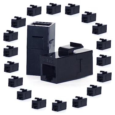 Imagem de VANDESAIL Pacote com 100 acopladores Rj45 Cat6 Cat 6 Cat 5 Cat5 Cat5e Keystone Jack cabo de rede acopladores extensores adaptadores de parede conectores de painel de remendo em linha