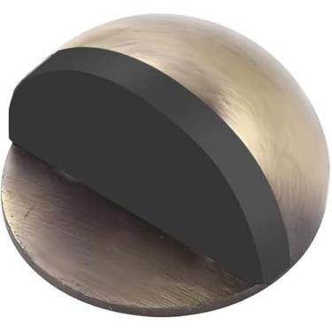 Imagem de Batente de porta, 4 peças de batente de porta de piso de aço inoxidável, piso oval montado com parafusos e almofadas autoadesivas - amortecedor de borracha com amortecimento de som, durável