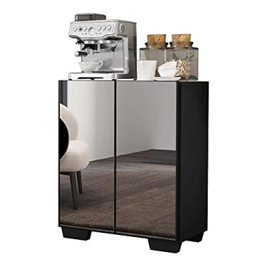 Imagem de Aparador com Espelho Multimóveis Cantinho do Café com 2 Portas Fg3614 Preto