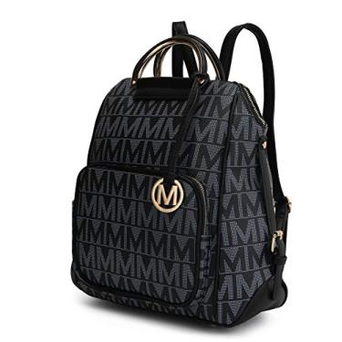Imagem de MKF Collection Mochila feminina exclusiva, bolsa de viagem de couro vegano, alça superior, bolsa de trabalho de negócios da Mia K, Cora preta, Mochilas de viagem