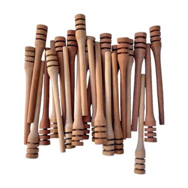 Imagem de Kit 6 Pegador de mel 17cm de madeira maciça pega mel dipper